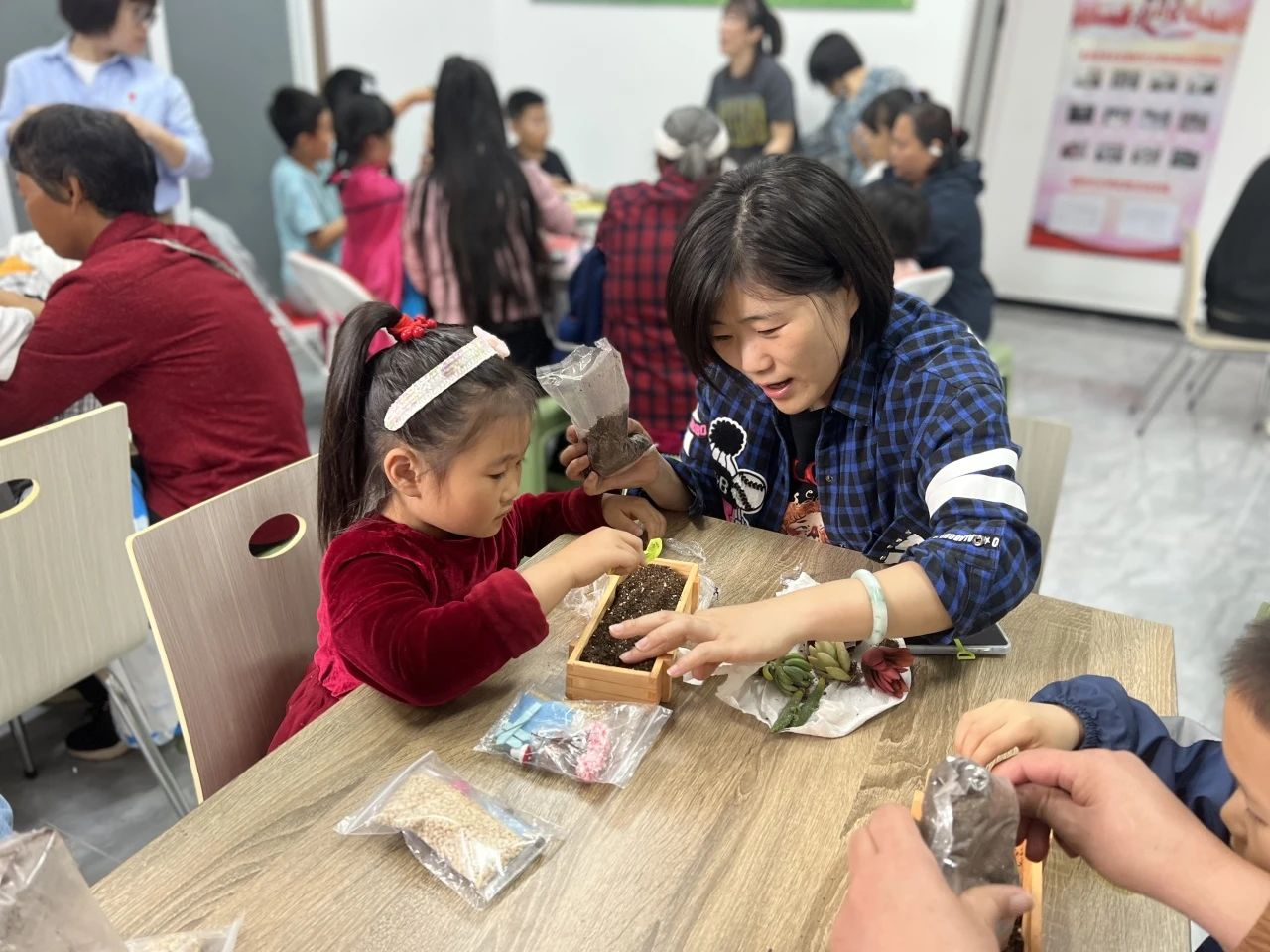区马昌营镇紫贵佳苑社区新时代文明实践站开展多肉种植diy亲子活动